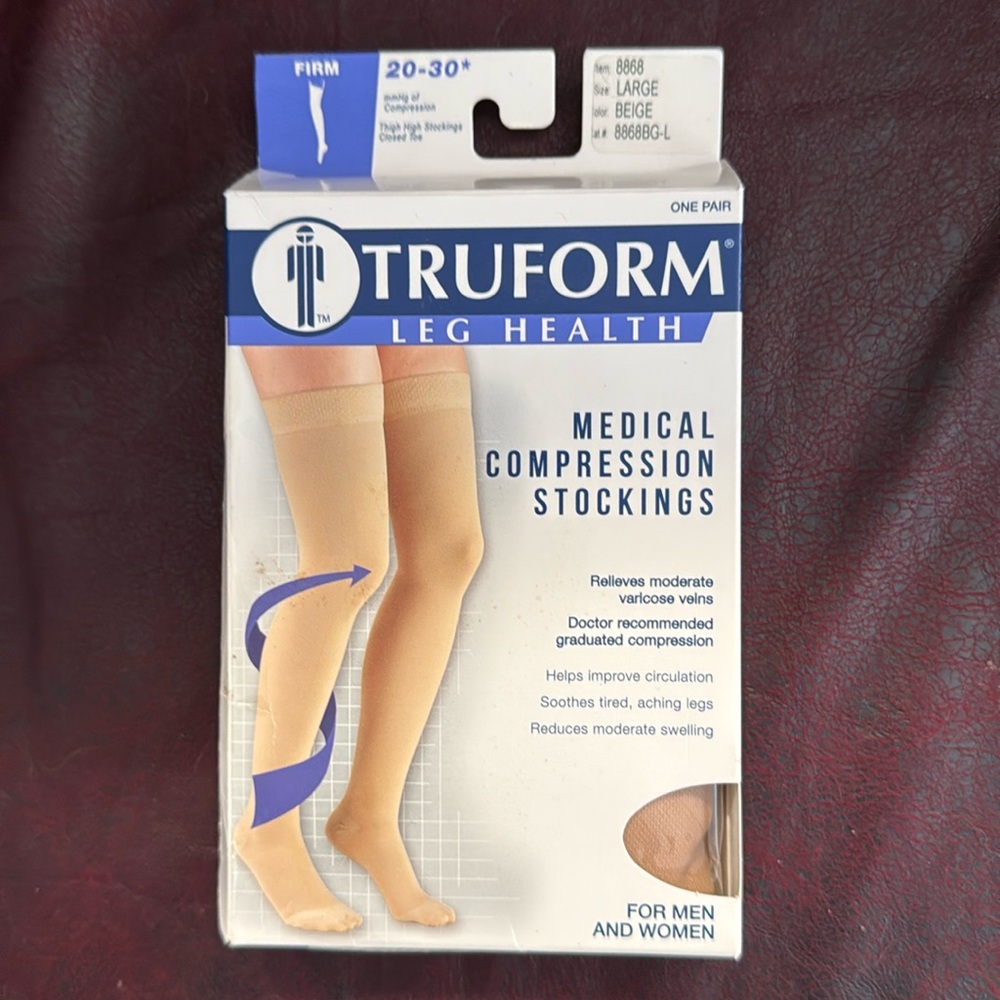 New Tan Compression Stockings for Therapeutic Support For Women and Men 2-pack